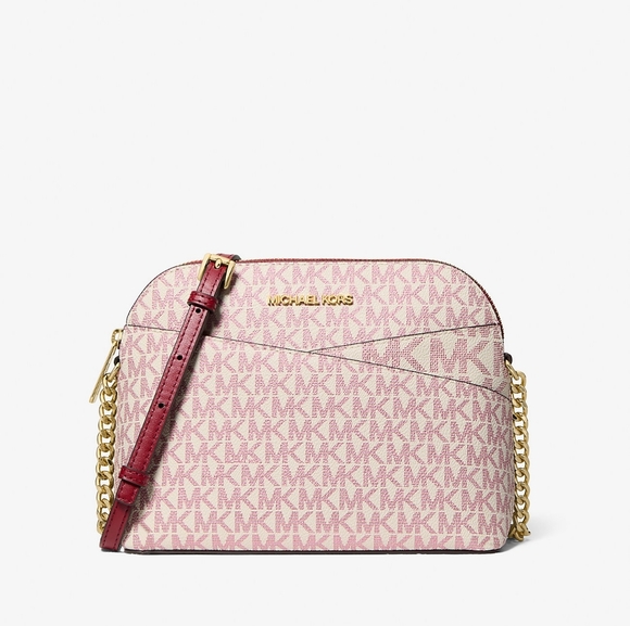 Michael Kors Handbags - NWT Michael Kors Jet Set Medium Dome Logo Signature Bag